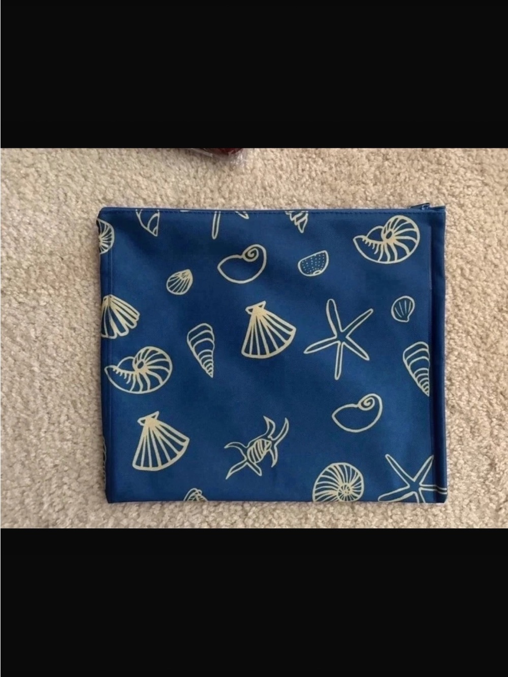 Seashell Print Blue Wet/Dry Reusable Pouch